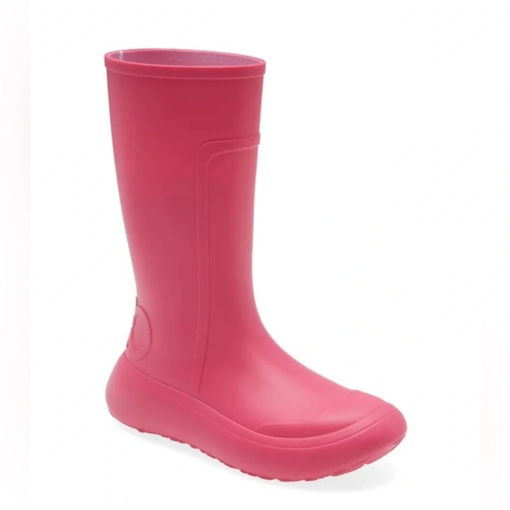 Gancini Raised-logo Rain Boots In Hot Pink